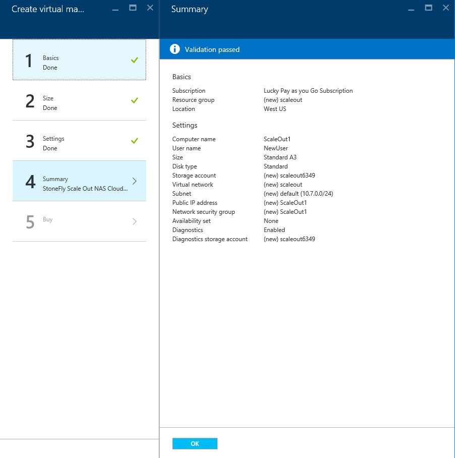 How to setup StoneFly Scale out NAS VMs in Microsoft Azure portal?