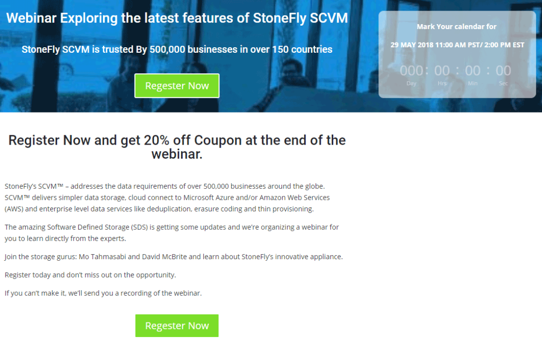 Webinar Exploring the latest features of StoneFly SCVM