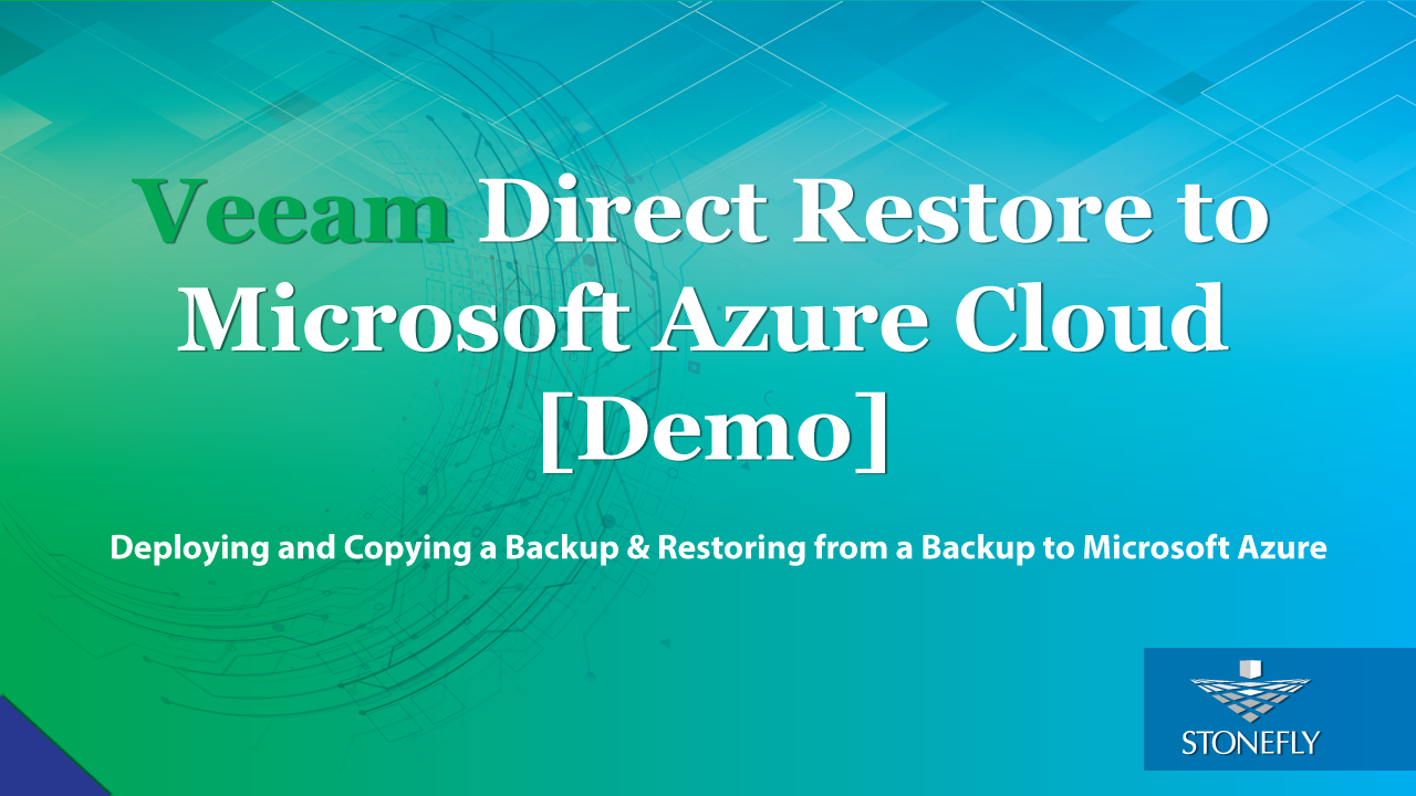 Veeam direct restore to Microsoft Azure Cloud