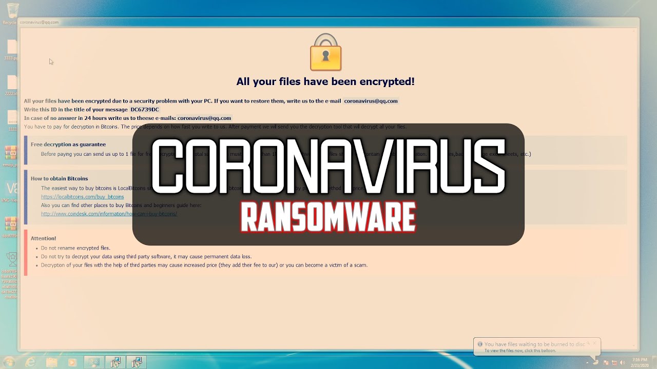Coronavirus & Ransomware Infection – What’s the Connection?
